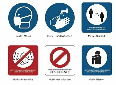 Hygiene Hinweis Aufkleber Set