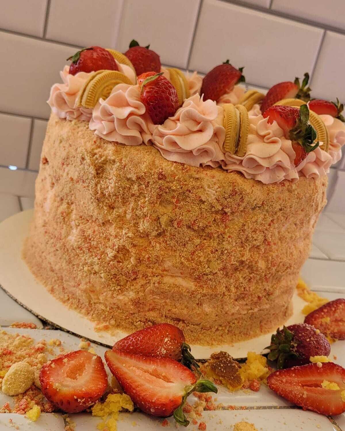 Strawberry Crunch Cake
