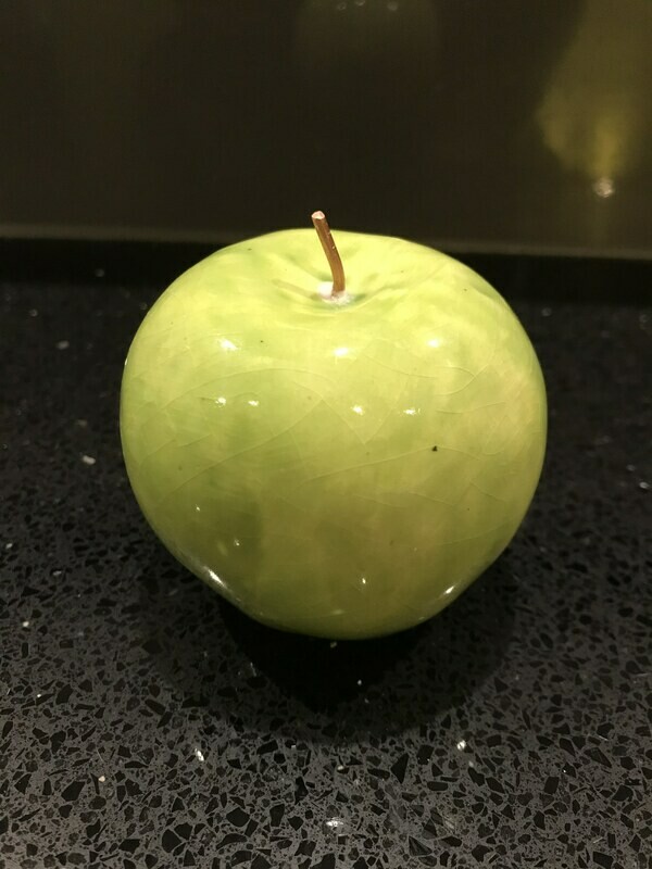 Ceramic apple in light green