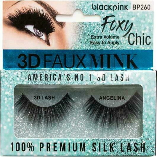 Black Pink 3D Faux Mink Foxy Chic Angelina