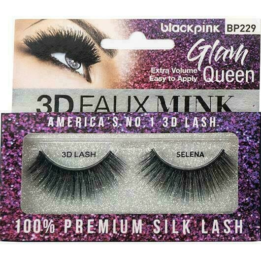 Black Pink 3D Faux Mink Glam Queen Selena