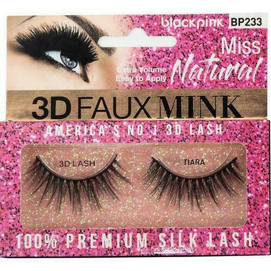 Black Pink 3D Faux Mink Miss Natural Tiara