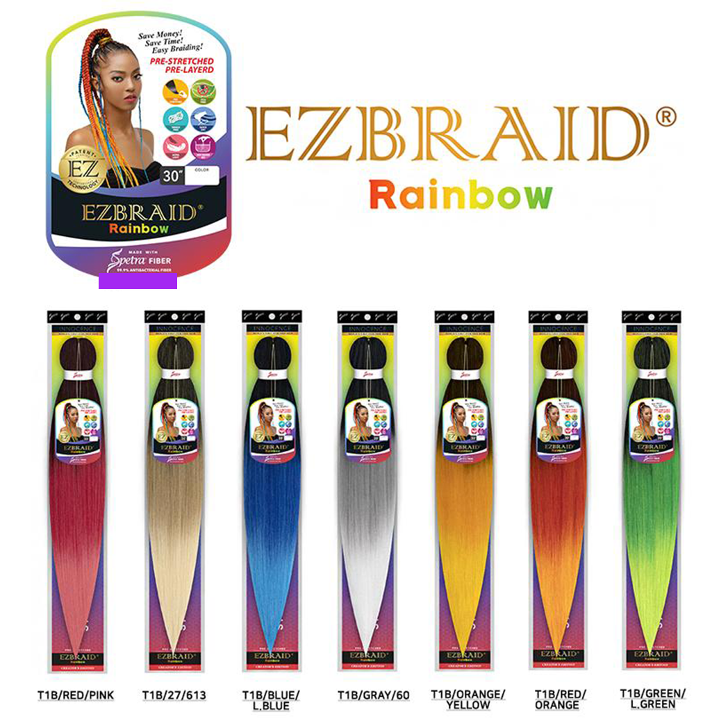 EZBRAID Rainbow - 30” T1B/GREEN/L.GREEN