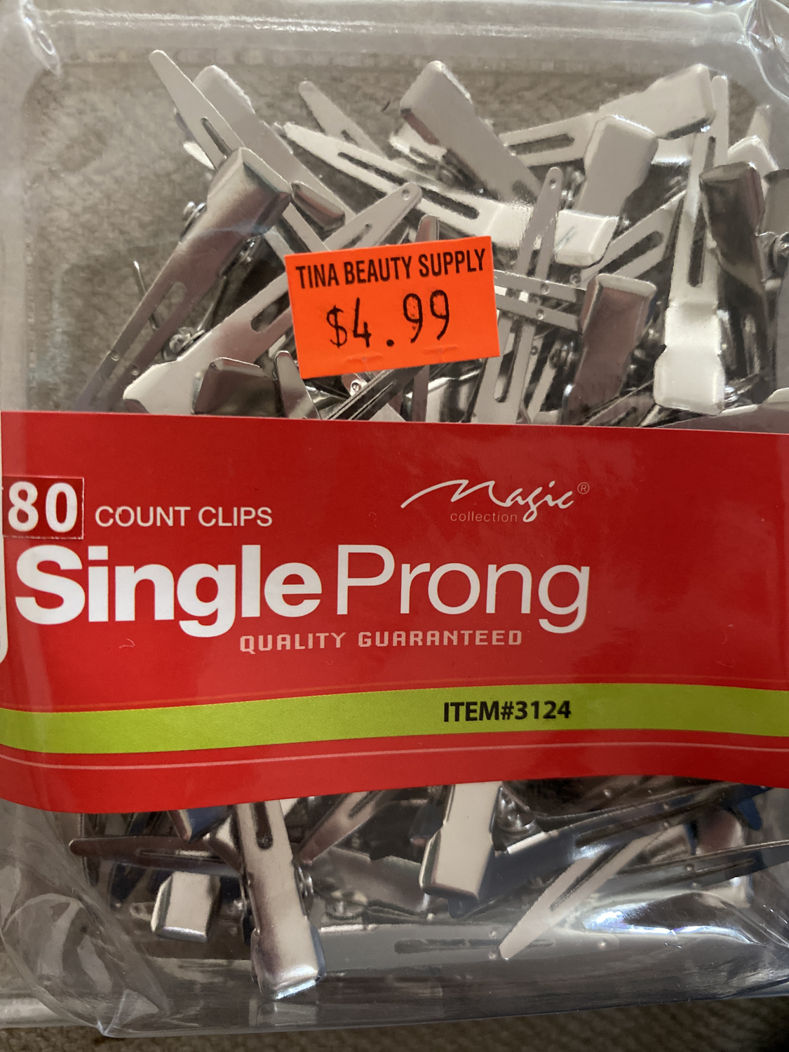 Single Prong Metal Clips