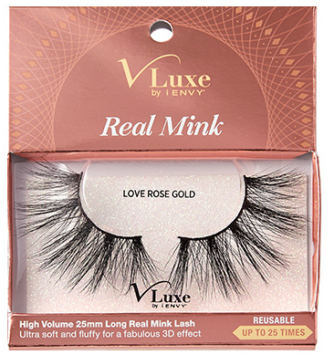 V Luxe Real Mink Love Rose Gold