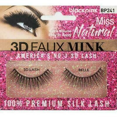 Black Pink 3D Faux Mink Miss Natural Belle