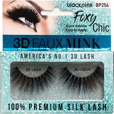 Black Pink 3D Faux Mink Foxy Chic Allison