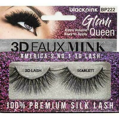 Black Pink 3D Faux Mink Glam Queen Scarlett