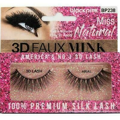 Black Pink 3D Faux Mink Miss Natural Arial
