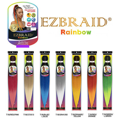 EZBRAID Rainbow - 30” T1B/GREEN/L.GREEN