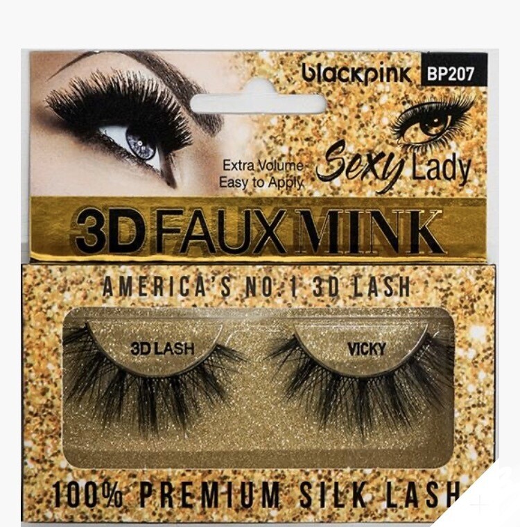 Black Pink 3D Faux Mink Sexy Lady Vicky