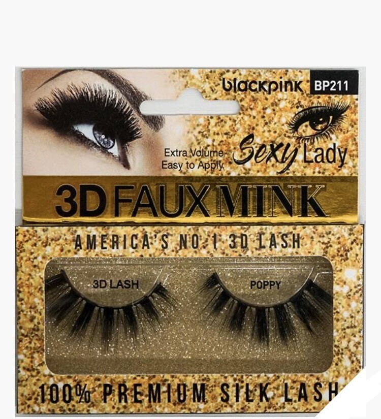 Black Pink 3D Faux Mink Sexy Lady Poppy