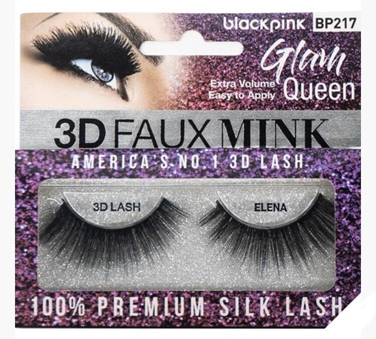 Black Pink 3D Faux Mink Glam Queen Elena
