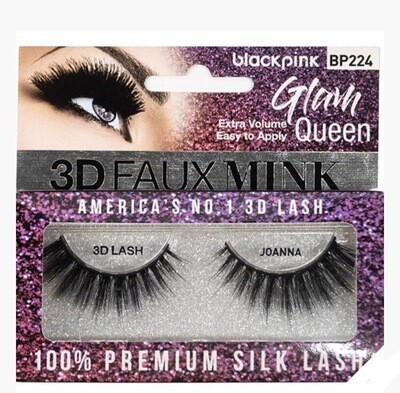 Black Pink 3D Faux Mink Glam Queen Joanna
