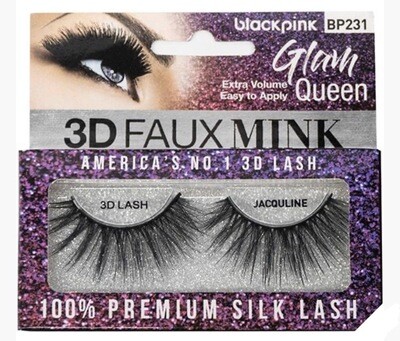 Black Pink 3D Faux Mink Glam Queen Jacquline