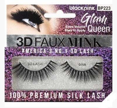Black Pink 3D Faux Mink Glam Queen Gina