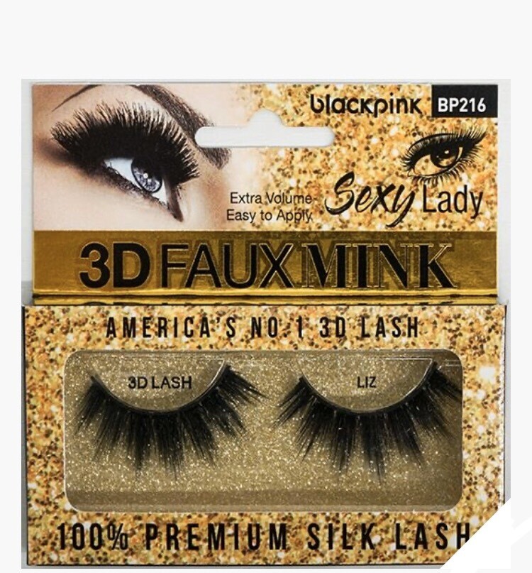 Black Pink 3D Faux Mink Sexy Lady Liz