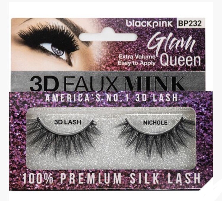 Black Pink 3D Faux Mink Glam Queen Nichole