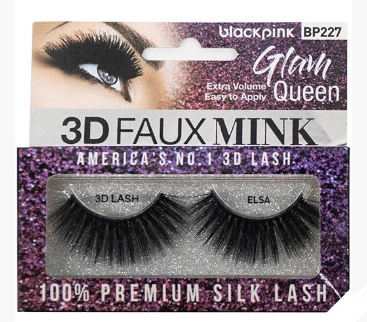 Black Pink 3D Faux Mink Glam Queen Elsa