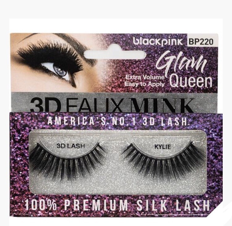 Black Pink 3D Faux Mink Glam Queen Kylie