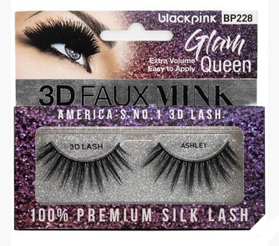 Black Pink 3D Faux Mink Glam Queen Ashley