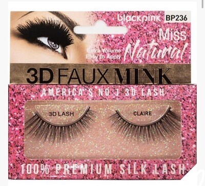 Black Pink 3D Faux Mink Miss Natural Claire