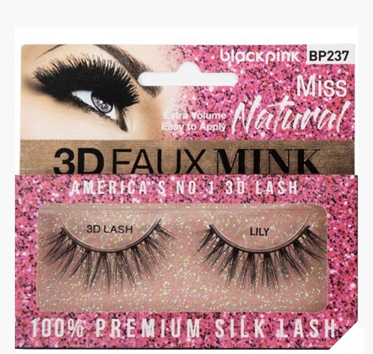 Black Pink 3D Faux Mink Miss Natural Lily
