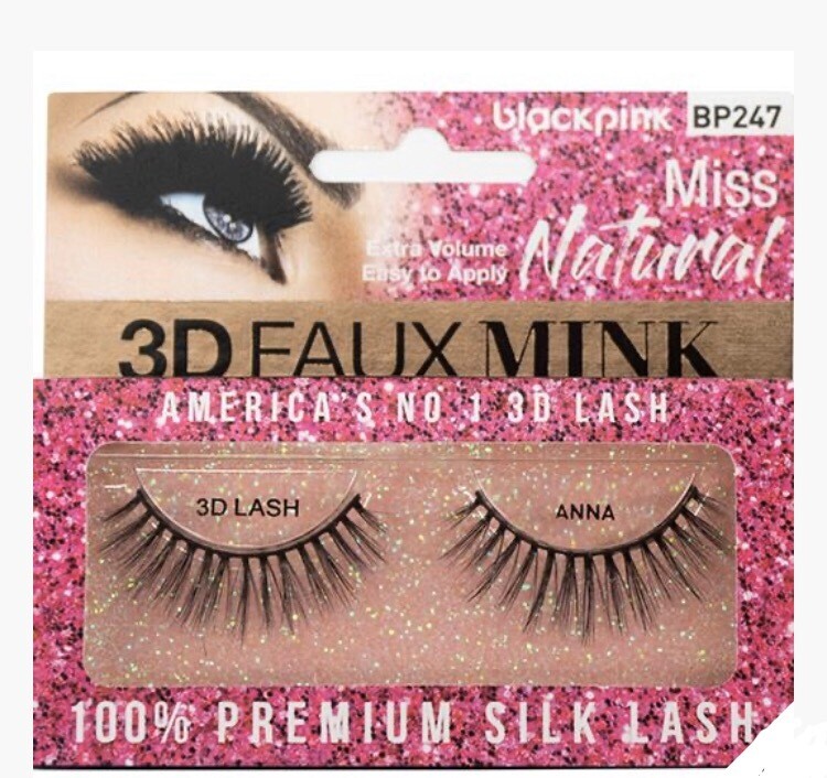Black Pink 3D Faux Mink Miss Natural Anna