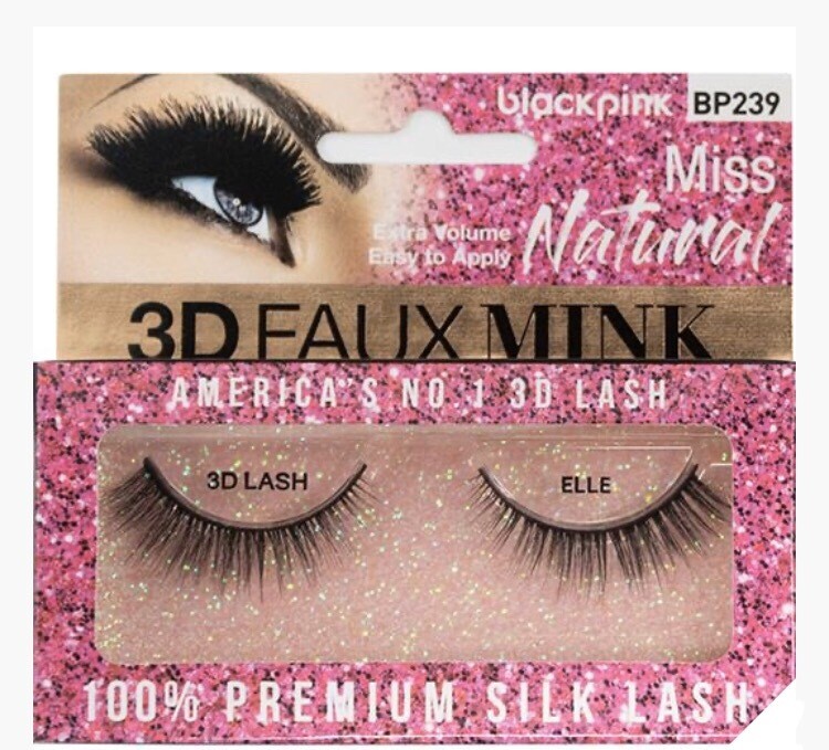 Black Pink 3D Faux Mink Miss Natural Elle