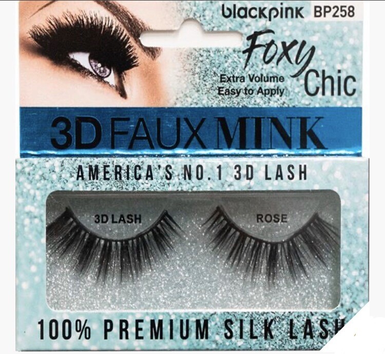 Black Pink 3D Faux Mink Foxy Chic Rose