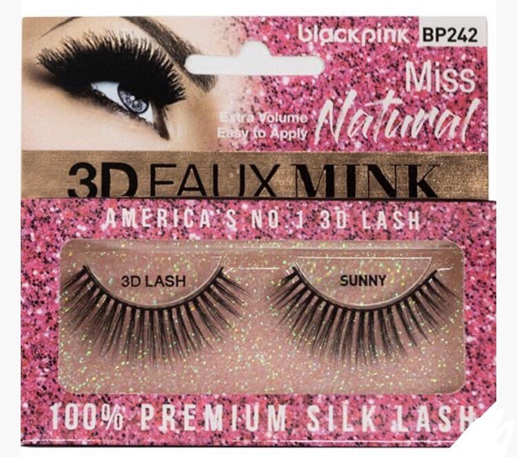Black Pink 3D Faux Mink Miss Natural Sunny