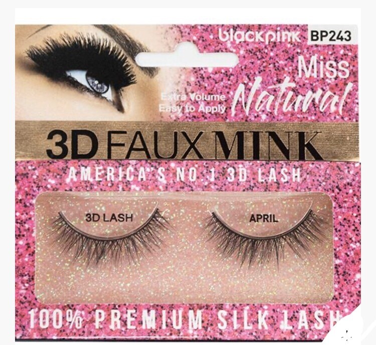Black Pink 3D Faux Mink Miss Natural April