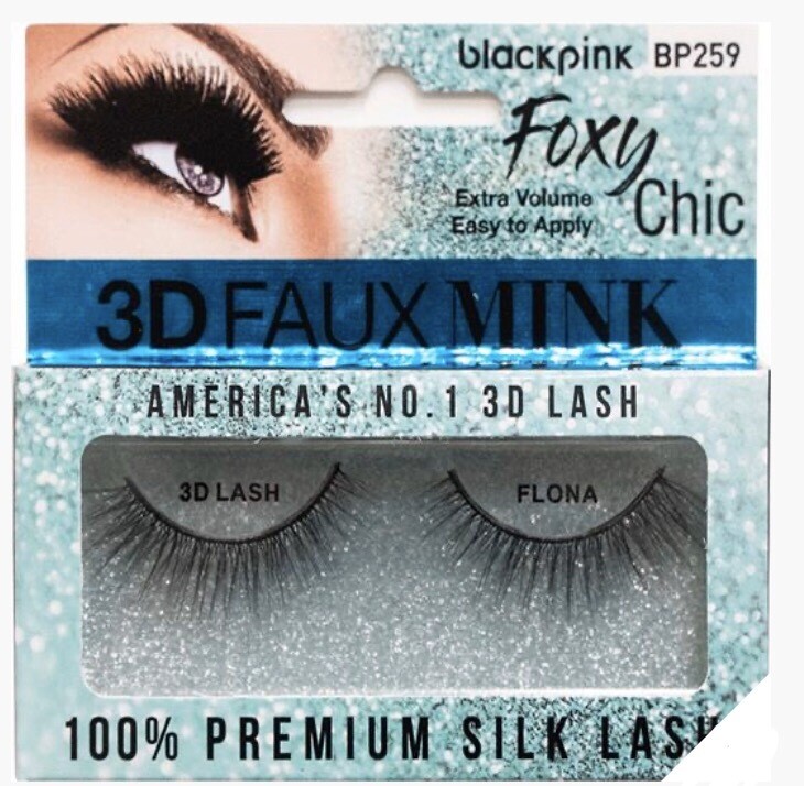 Black Pink 3D Faux Mink Foxy Chic Flona