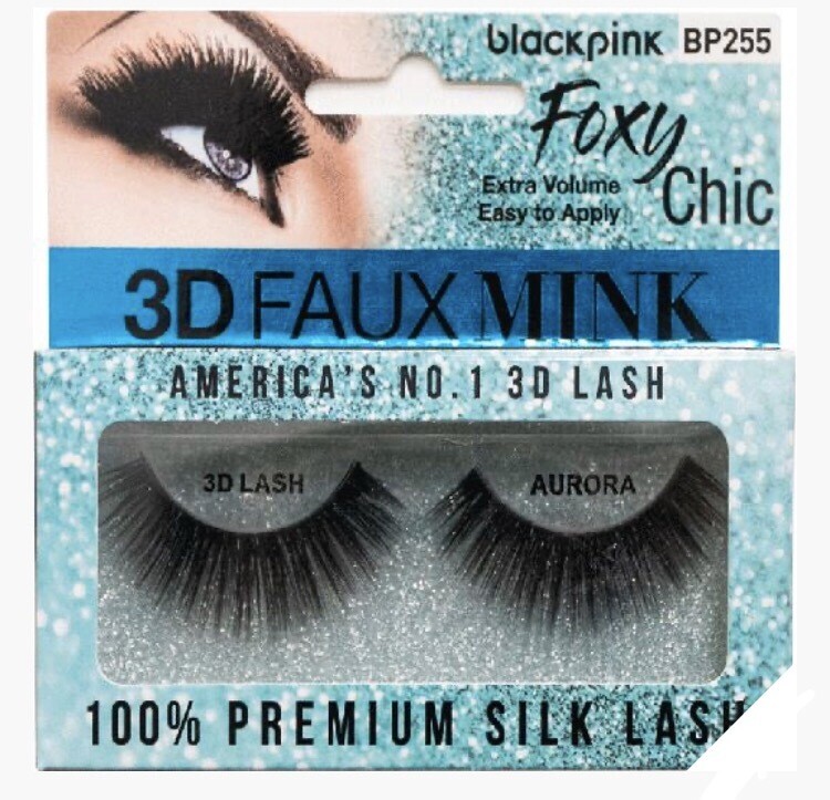 Black Pink 3D Faux Mink Foxy Chic Aurora
