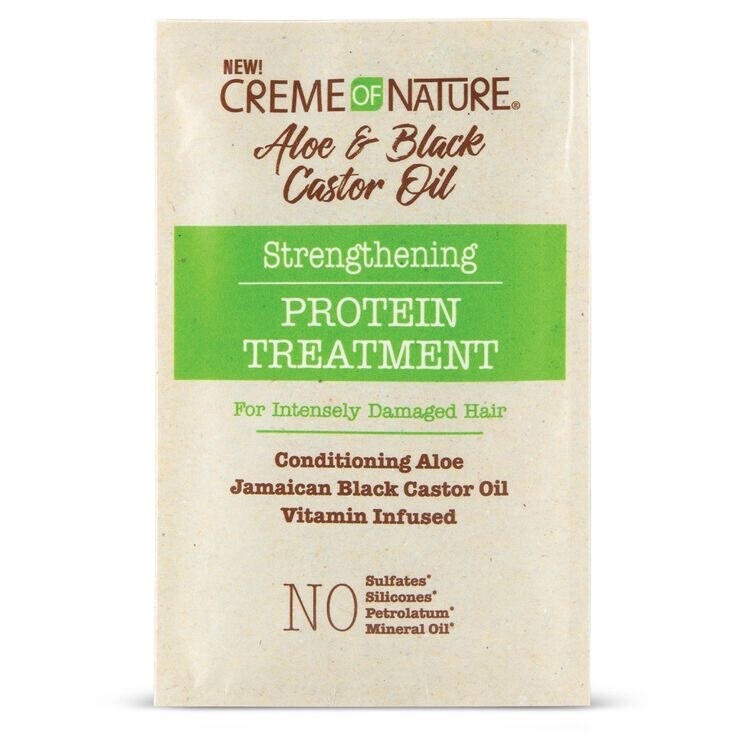 Creme Of Nature Aloe &amp; Black Castor Oil Strengthening Protein Treatment