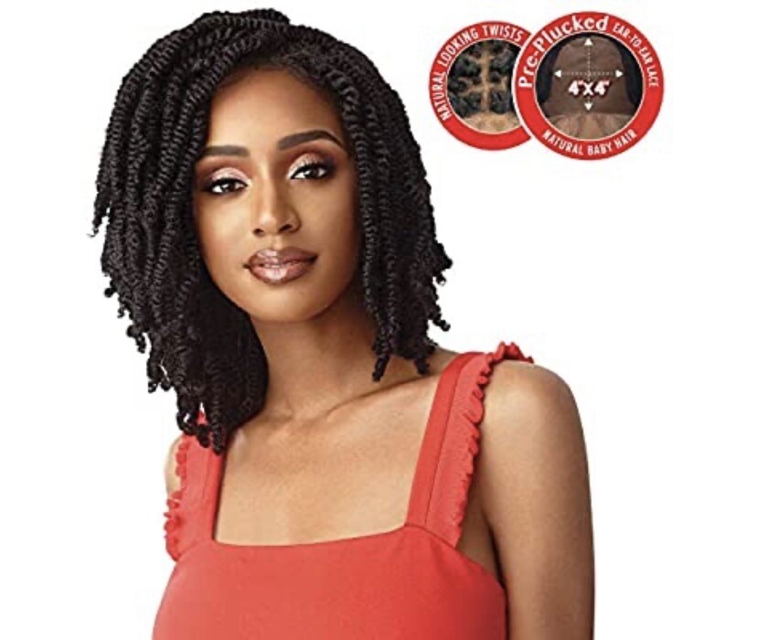 Outre X-Pression Twisted Up Synthetic 4x4 Lace Front Braid Wig STRAIGHT BOMB TWIST 14&quot;