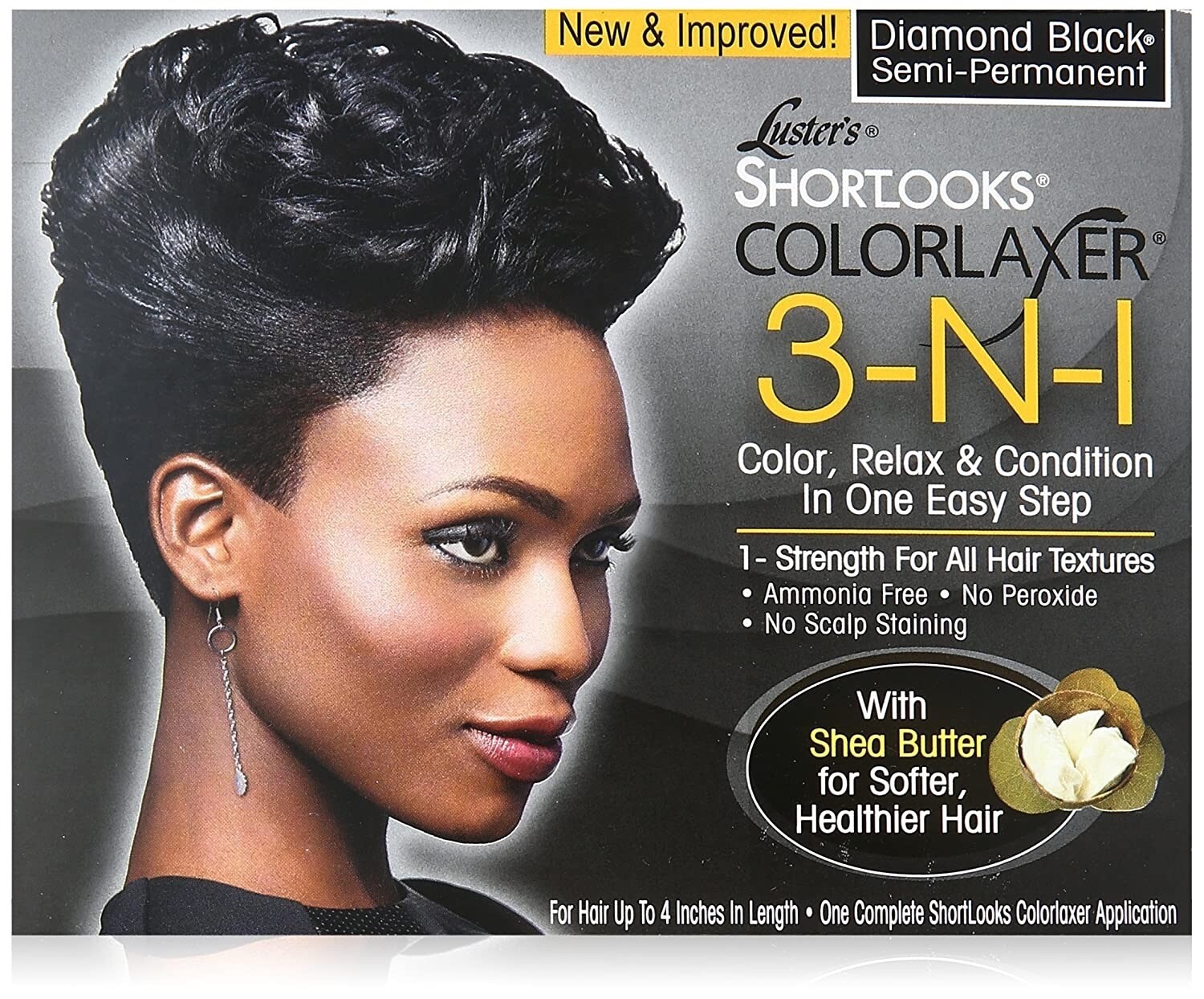 Lusters Short looks Colorlaxer 3-N-1 Color, Relax &amp; Condition - Diamond Black