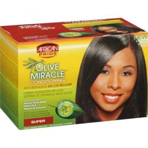 African Pride Olive Miracle Deep Conditioning Anti- Breakage No-lye Relaxer- Super