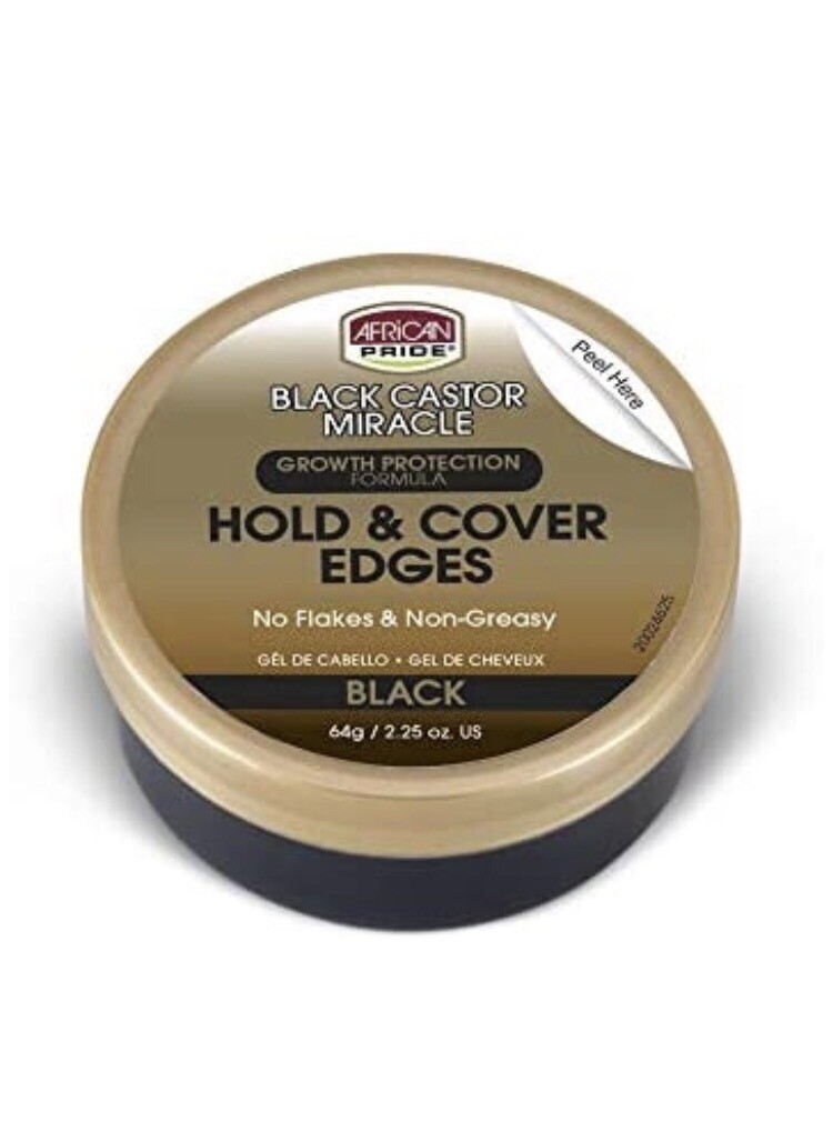 African Pride Black Castor Miracle Hold &amp; Cover Edges 2.25oz