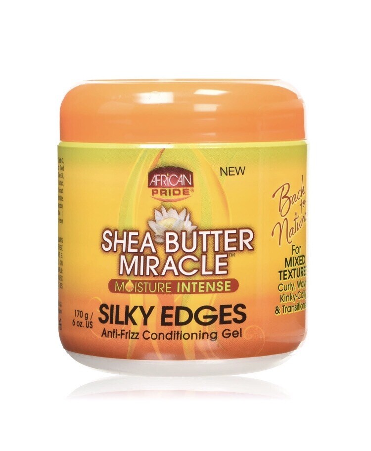 African Pride Shea Butter Miracle Silky Edge Conditioning Gel, 6oz