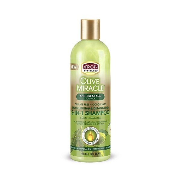 African Pride Olive Miracle 2 in 1 Shampoo &amp; Conditioner 12oz