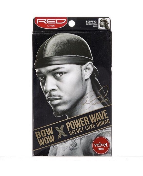 Red by Kiss Bow Wow X Power Wave Velvet Luxe Durag - Black