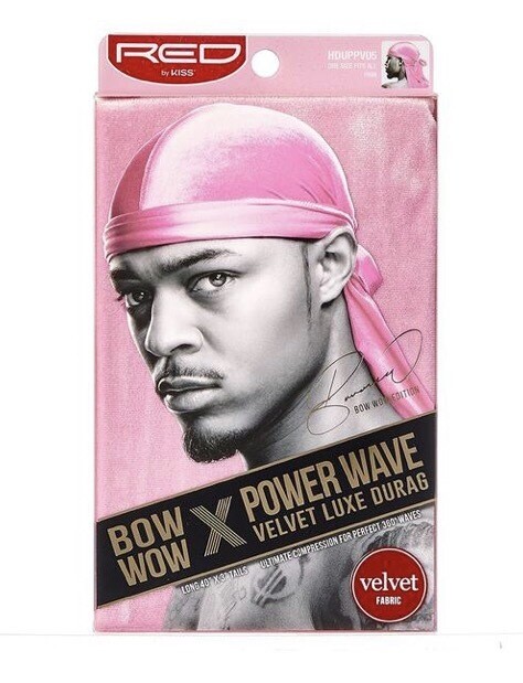 Red by Kiss Bow Wow X Power Wave Velvet Luxe Durag - Pink