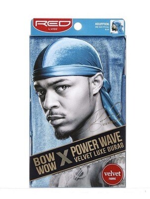 Red by Kiss Bow Wow X Power Wave Velvet Luxe Durag - Blue
