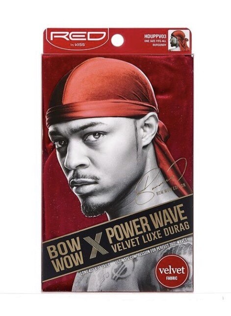 Red by Kiss Bow Wow X Power Wave Velvet Luxe Durag - Burgundy