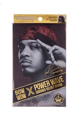 Red by Kiss Bow Wow X Power Wave Crushed Velvet Luxe Durag- Burgundy