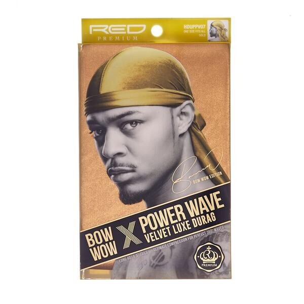 Red by Kiss Bow Wow X Power Wave Velvet Luxe Durag - Gold