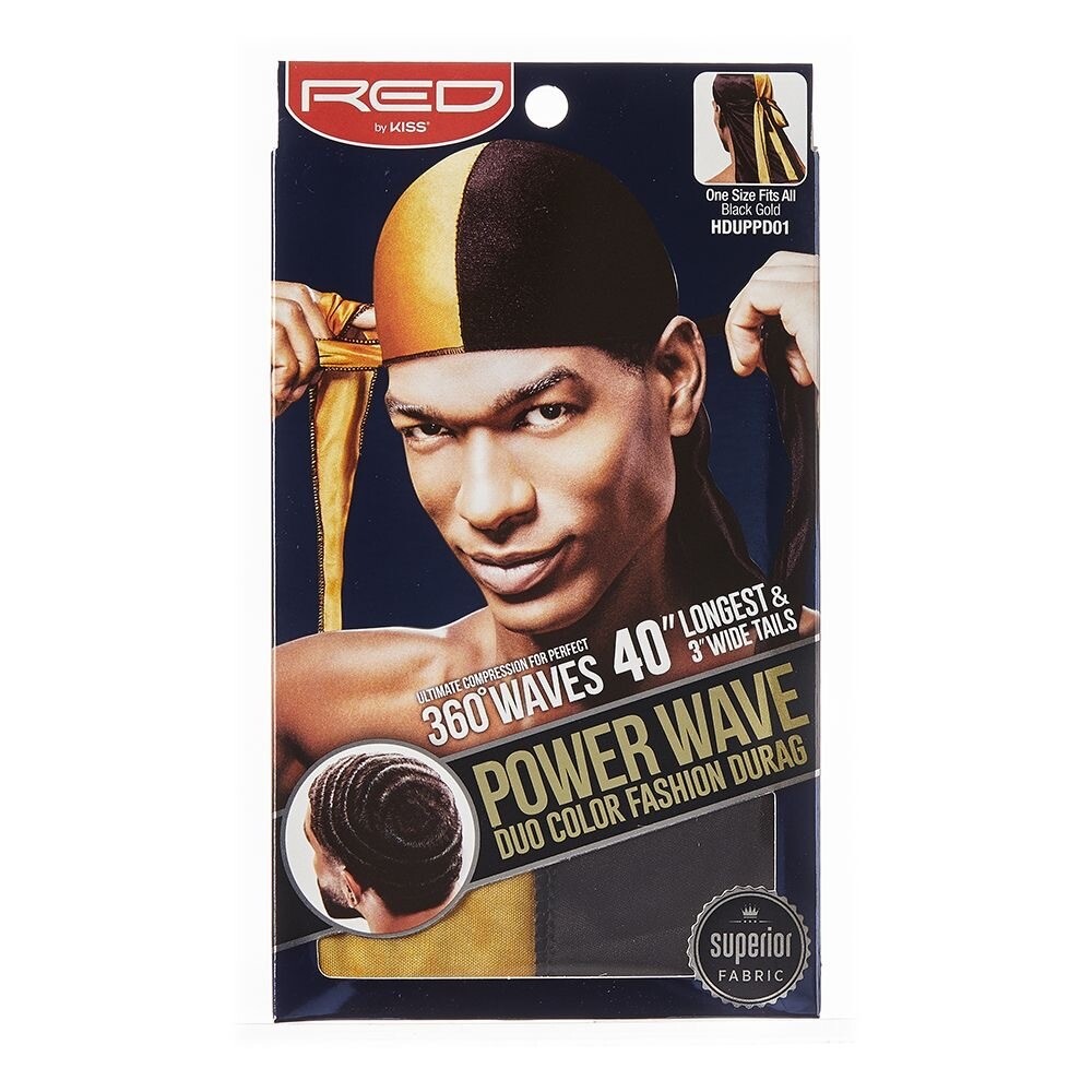 Power Wave Duo Color Fashion Durag - Black Gold