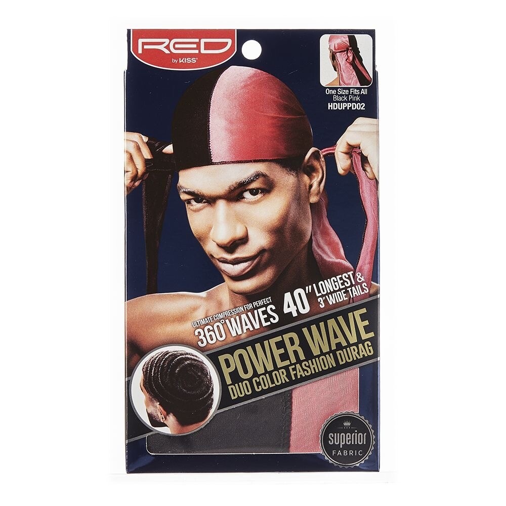 Power Wave Duo Color Fashion Durag - Black Pink