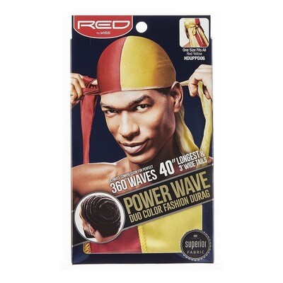Power Wave Duo Color Fashion Durag - Red Yellow